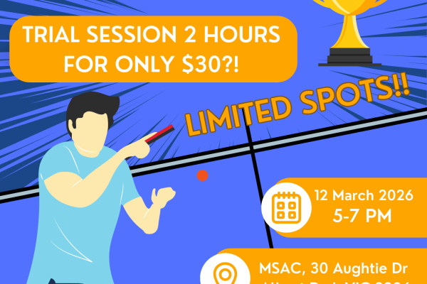 Boom Table Tennis Academy Trial Session